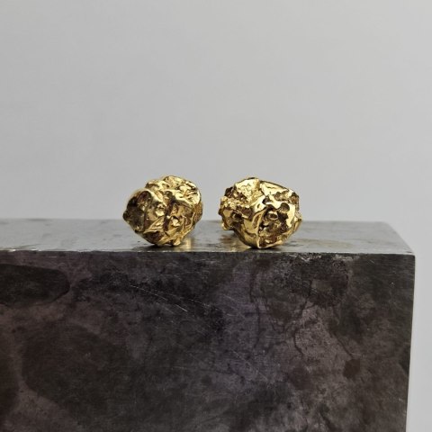 BRYŁKI nieregularne kolczyki sztyfty pozłacane