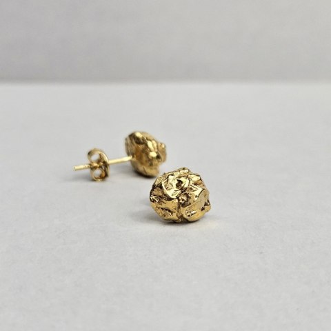 BRYŁKI nieregularne kolczyki sztyfty pozłacane