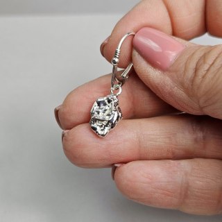 Bryłki nieregularne gniecione kolczyki srebrne wiszące