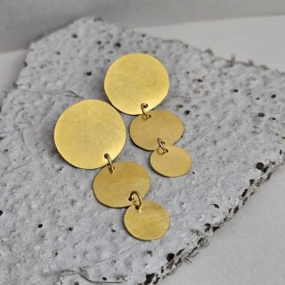 Potrójne kolczyki koła pozłacane Plata