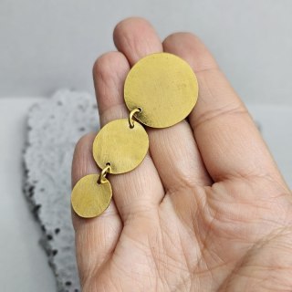 Potrójne kolczyki koła pozłacane Plata