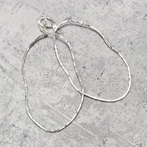 Duże Fale srebrne kolczyki nieregularne