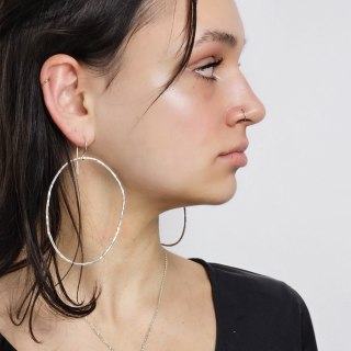 Duże Fale srebrne kolczyki nieregularne