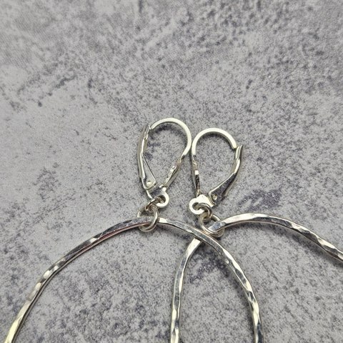 Duże Fale srebrne kolczyki nieregularne