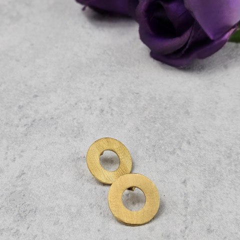 Eleganckie kolczyki koła sztyfty pozłacane CIRCA