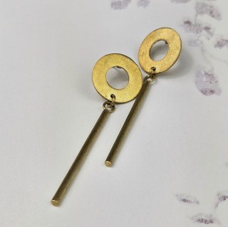 Eleganckie pozłacane kolczyki koła sztyfty CIRCA z patyczkiem