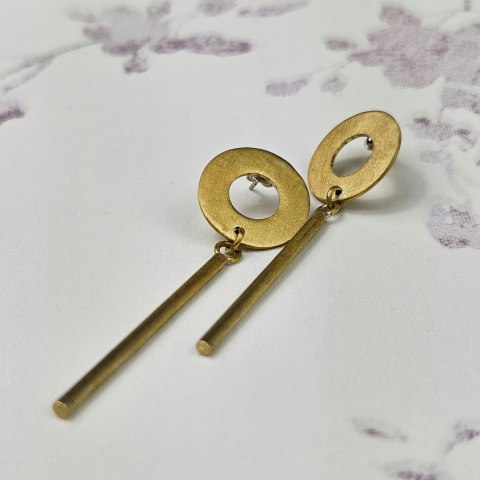 Eleganckie pozłacane kolczyki koła sztyfty CIRCA z patyczkiem