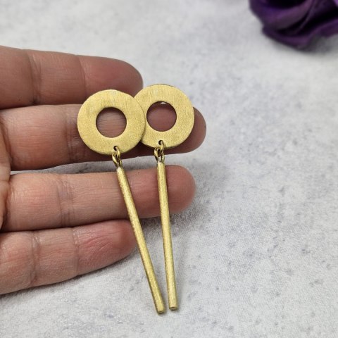 Eleganckie pozłacane kolczyki koła sztyfty CIRCA z patyczkiem