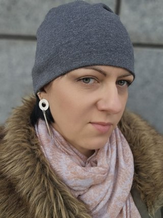 Eleganckie srebrne kolczyki koła sztyfty CIRCA z patyczkiem