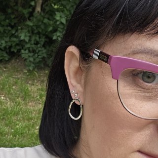 Kolczyki Fale Małe sztyfty srebrne organiczne nieregularne