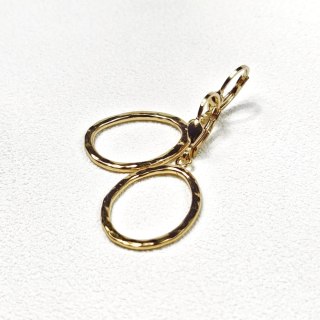 Kolczyki Fale Małe wiszące pozłacane o nieregularnym kształcie