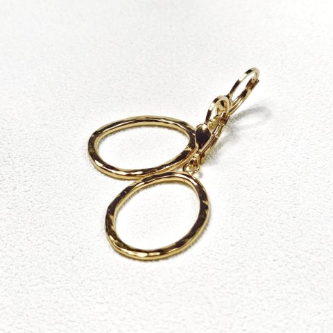 Kolczyki Fale Małe wiszące pozłacane o nieregularnym kształcie