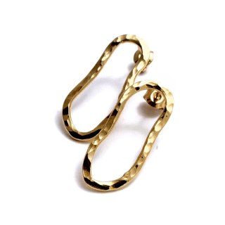 Kolczyki Fale małe slim pozłacane, nieregularne, młotkowane na sztyfcie