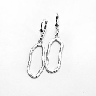 Kolczyki Fale małe slim srebrne na biglu, organiczne, nieregularne