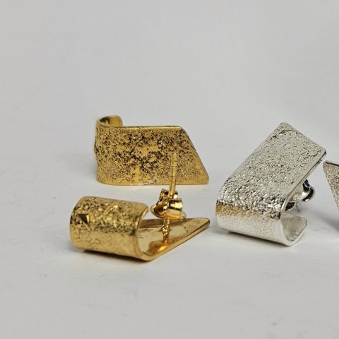 Kolczyki KORA sztyfty srebrne pozłacane