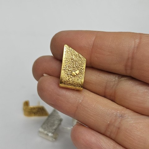 Kolczyki KORA sztyfty srebrne pozłacane