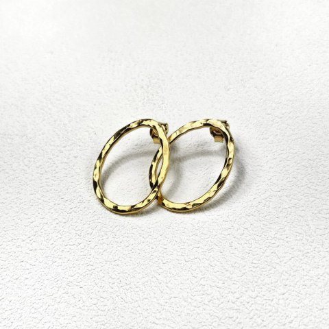 Kolczyki Małe Fale pozłacane sztyfty o nieregularnym kształcie