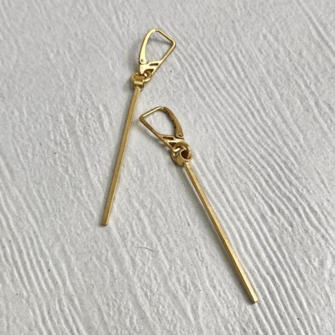 Kolczyki długie Patyczki pozłacane
