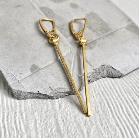 Kolczyki długie Patyczki pozłacane