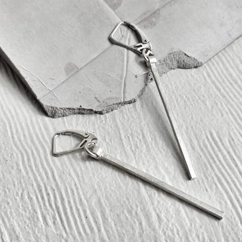 Kolczyki długie Patyczki srebrne