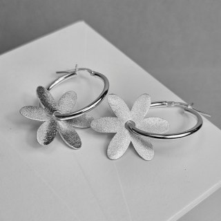 Kolczyki kwiatki srebrne Stokrotki