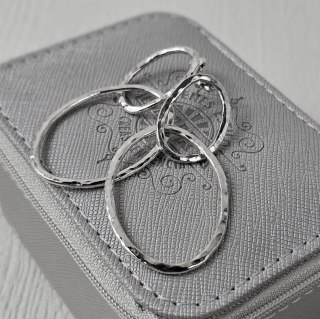 Kolczyki podwójne srebrne Fale o nieregularnym kształcie