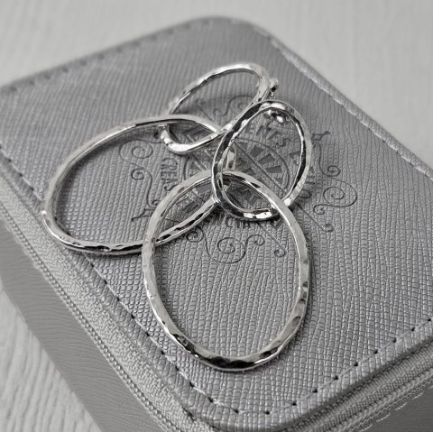 Kolczyki podwójne srebrne Fale o nieregularnym kształcie