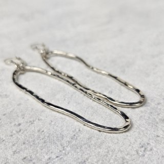 Kolczyki srebrne organiczne nieregularne Fale SLIM duże