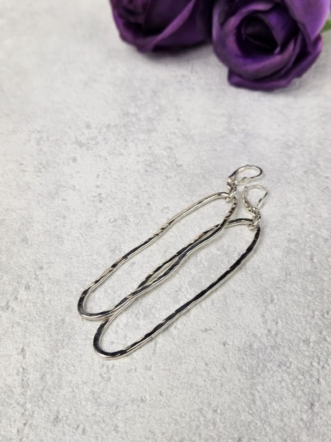 Kolczyki srebrne organiczne nieregularne Fale SLIM duże