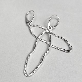 Kolczyki srebrne organiczne nieregularne Fale SLIM średnie