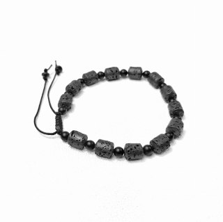 Męska Bransoletka z Lawą wulkaniczną (grafitowe walce)