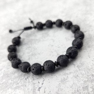 Męska Bransoletka z Lawą wulkaniczną