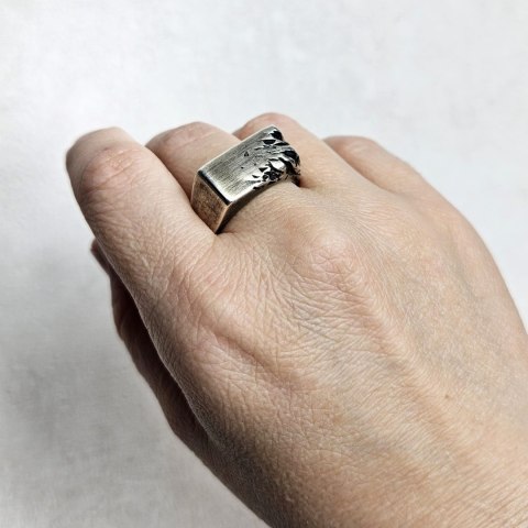 Męski srebrny Sygnet CRUSH