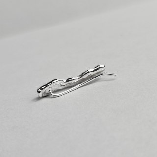 Nausznica długa srebrna kolczyk wsuwka SMUGI