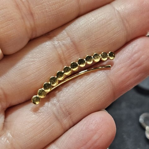 Nausznica długa wsuwka pozłacana