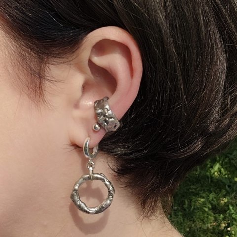 Nausznica srebrna kolczyk Volcano