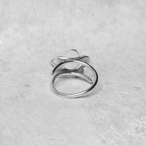 Pierścionek kwiatek niezapominajka, srebro