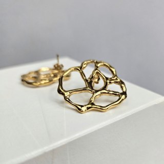 Pozłacane ażurowe kolczyki koła z kolekcji SMUGI