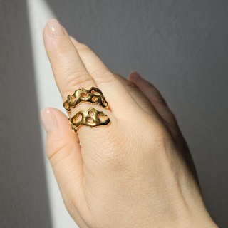 Regulowany organiczny pozłacany pierścionek SMUGI