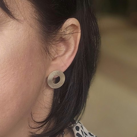 Srebrne eleganckie kolczyki koła sztyfty