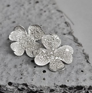 Srebrne kolczyki Koniczynki