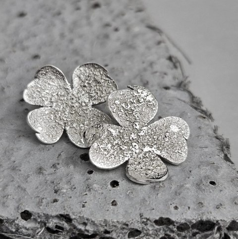 Srebrne kolczyki Koniczynki