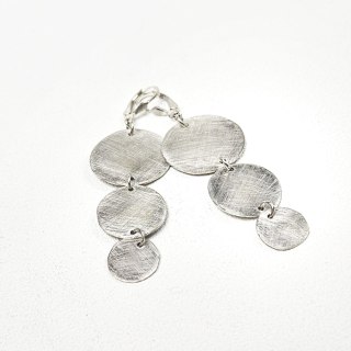 Srebrne nowoczesne kolczyki koła potrójne PLATA