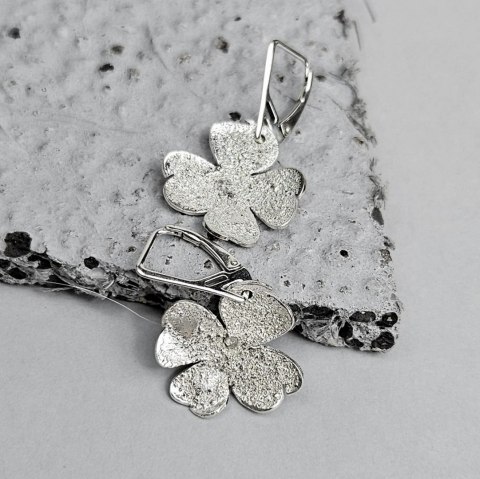 Srebrne wiszące kolczyki Koniczynki