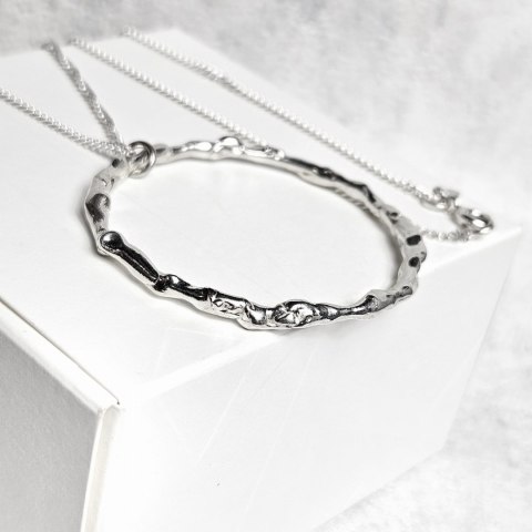 Wisior duże nieregularne organiczne koło VOLCANO