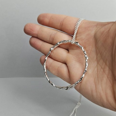 Wisior duże nieregularne organiczne koło VOLCANO