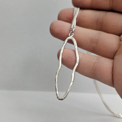 Wisior FALA srebrny nieregularny młotkowany