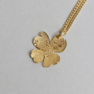 Wisior srebrna pozłacana koniczynka