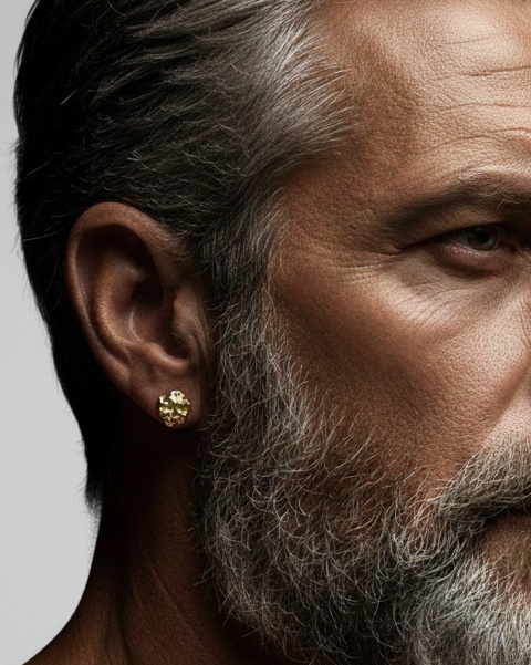 BRYŁKI nieregularne kolczyki sztyfty pozłacane