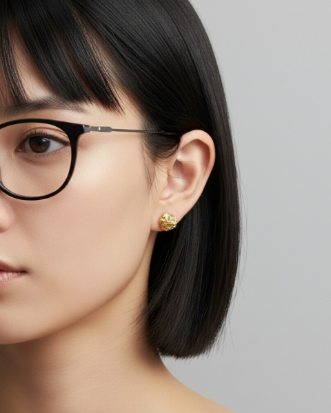 BRYŁKI nieregularne kolczyki sztyfty pozłacane